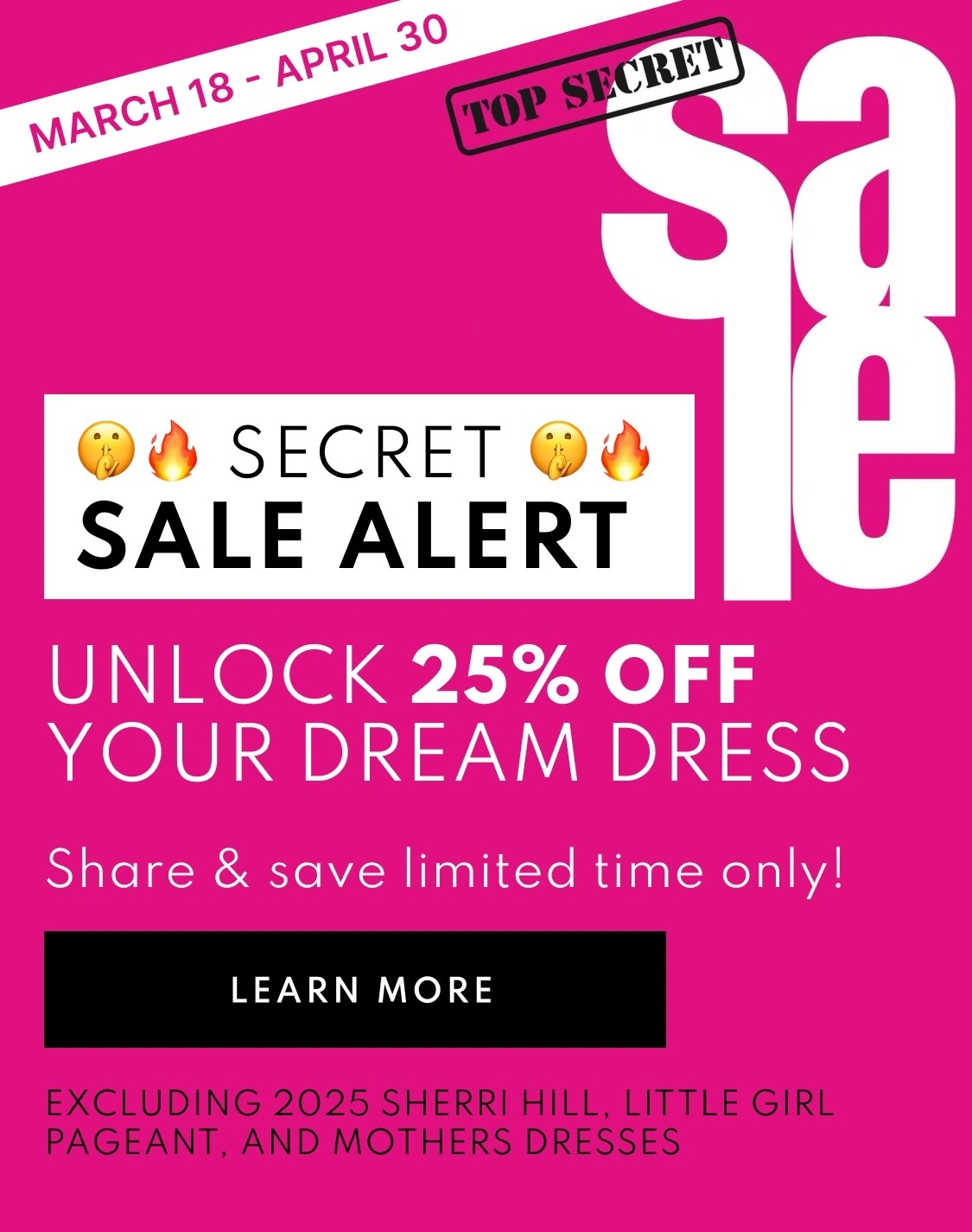 Secret Sale mobile banner